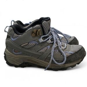 Merrell Moab Mid Waterproof Gray Periwinkle Hiking Boots Size 12.5